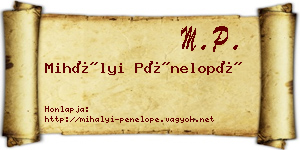 Mihályi Pénelopé névjegykártya